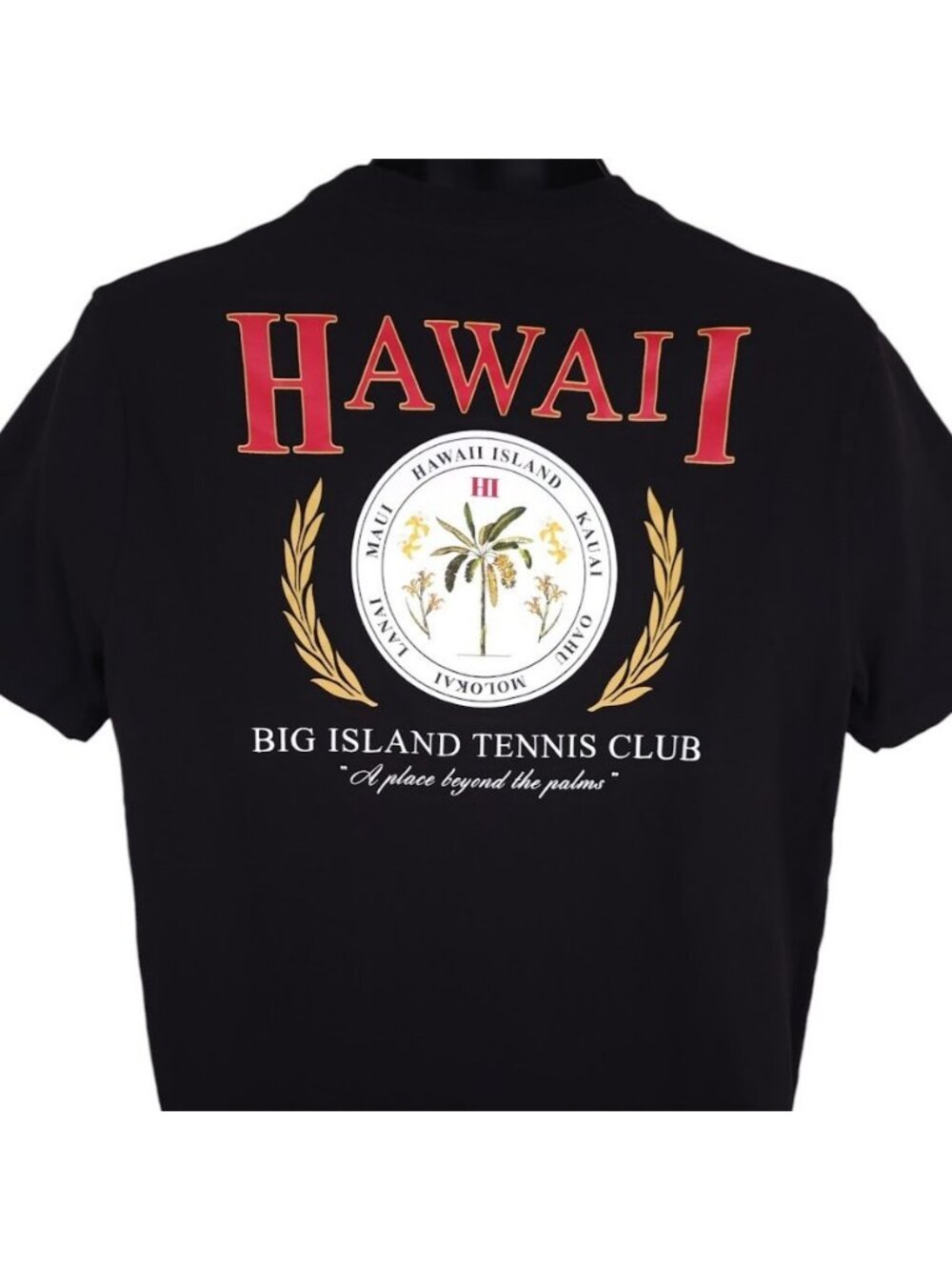 Hawaii T Shirt Mens Size Medium Black Big Island Tennis Club Destination Tee